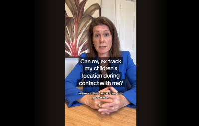 Can my ex track my children's location when they have contact with me?